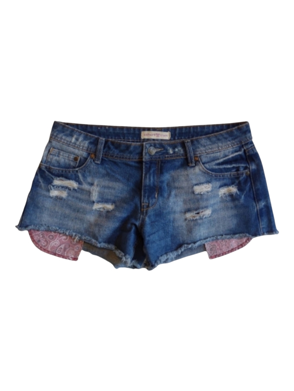 ALTER'D STATE Denim Shorts Distressed Bandana Pocket Detail size 29